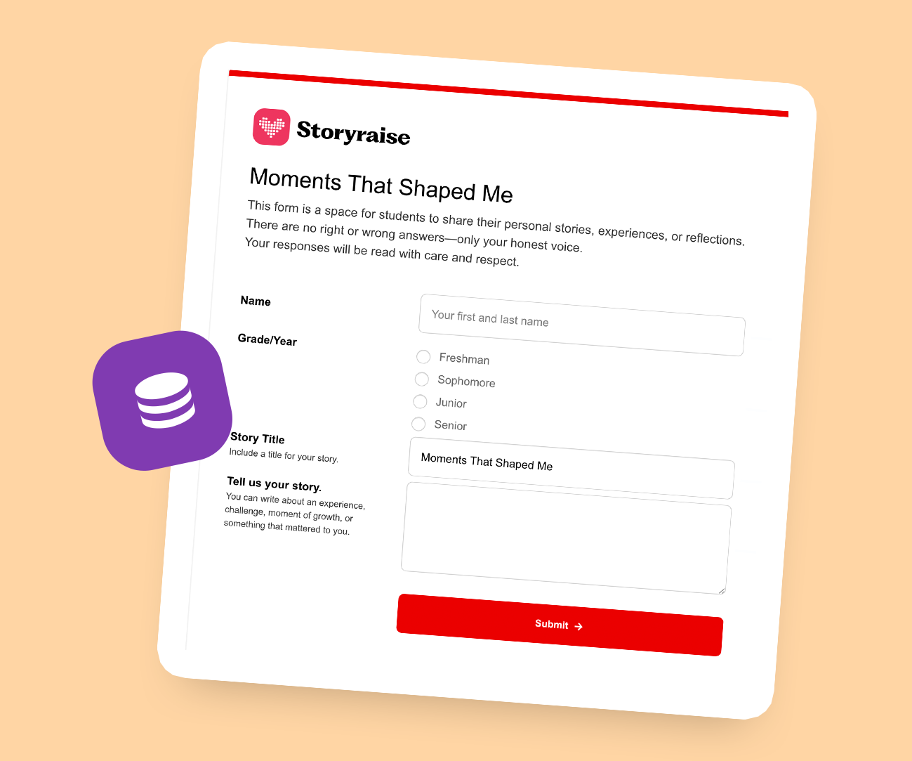 Storyraise Collect - story collection interface